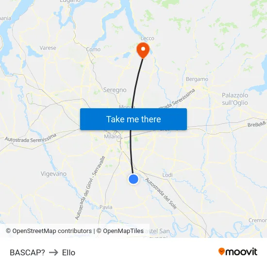 Bascap to Ello map