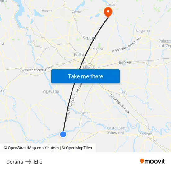 Corana to Ello map