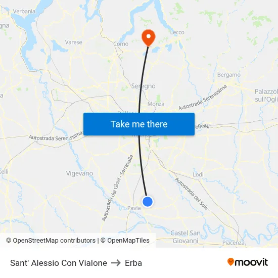 Sant' Alessio Con Vialone to Erba map