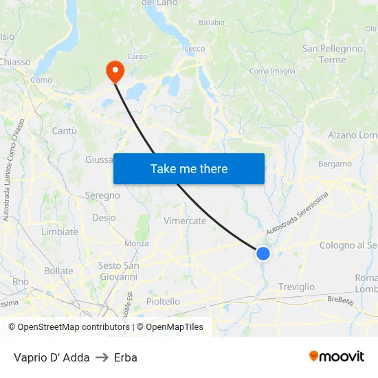 Vaprio d'Adda to Herb map