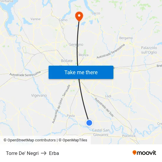 Torre De' Negri to Herb map