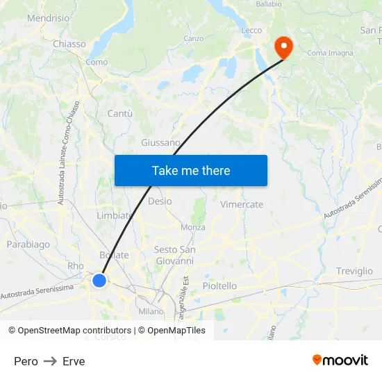 Pero to Erve map