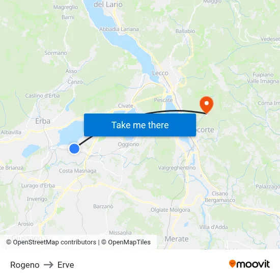 Rogeno to Erve map