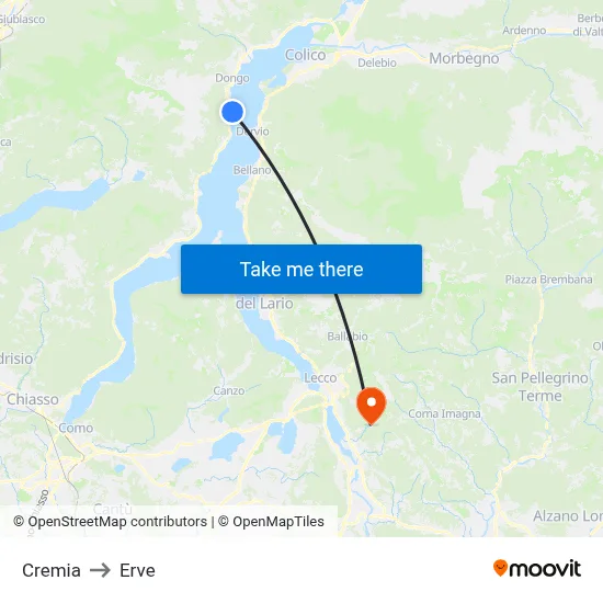 Cremia to Erve map