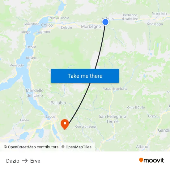 Customs to Erve map