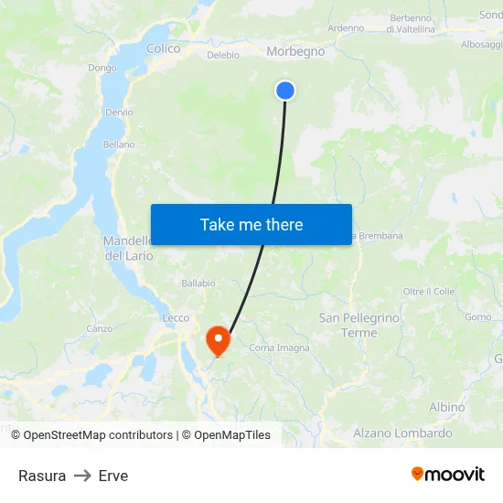 Rasura to Erve map
