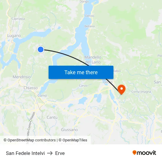 San Fedele Intelvi to Erve map