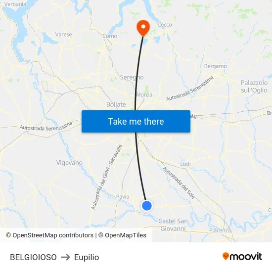 BELGIOIOSO to Eupilio map