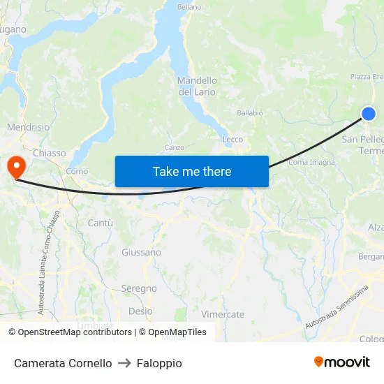 Camerata Cornello to Faloppio map