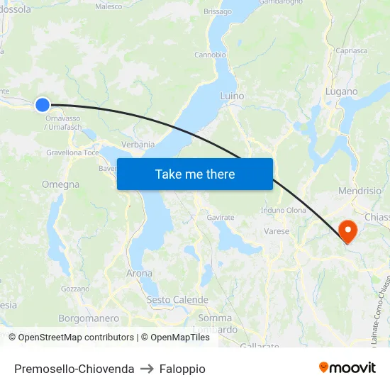 Premosello-Chiovenda to Faloppio map