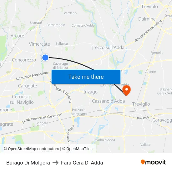 Burago Di Molgora to Fara Gera D' Adda map