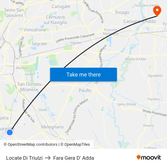 Locate di Triulzi to Fara Gera D' Adda map