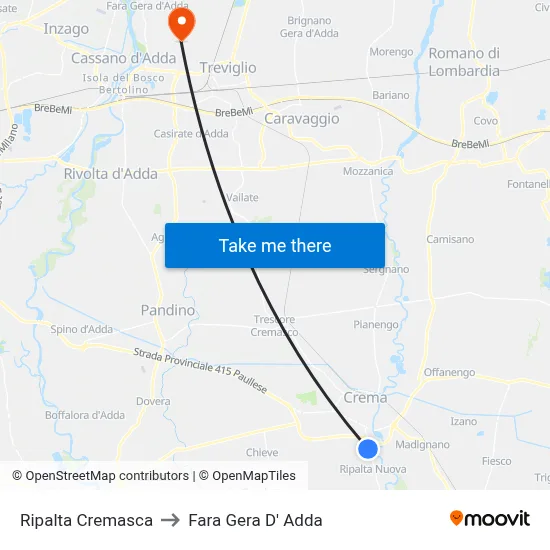 Ripalta Cremasca to Fara Gera D' Adda map