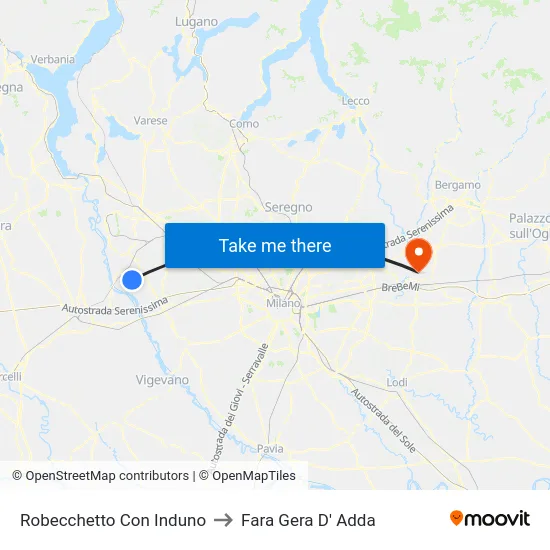 Robecchetto Con Induno to Fara Gera D' Adda map
