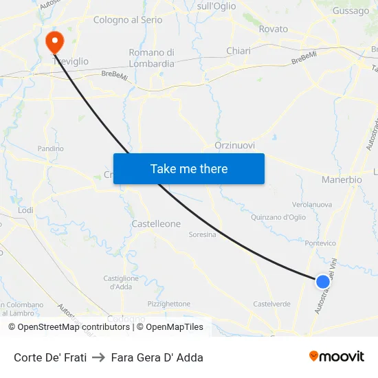 Corte de' Frati to Fara Gera D' Adda map