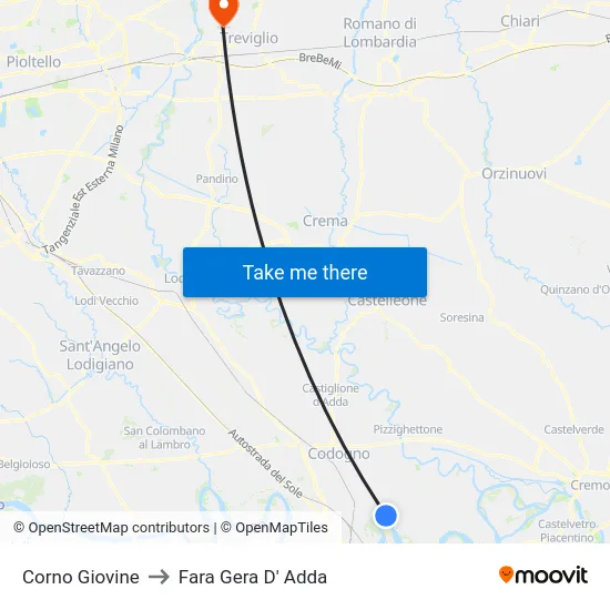 Corno Giovine to Fara Gera D' Adda map