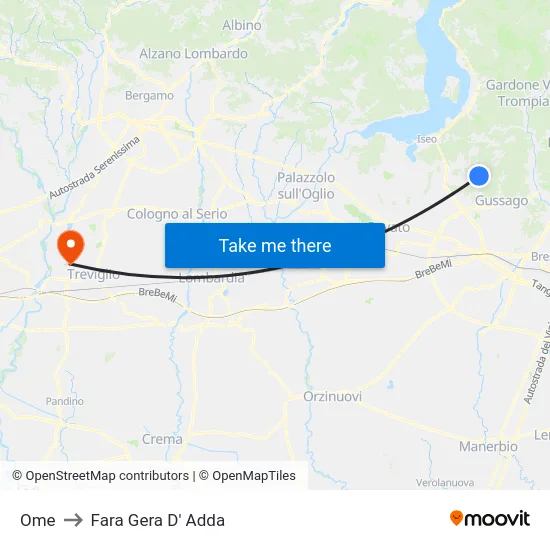 Ome to Fara Gera D' Adda map