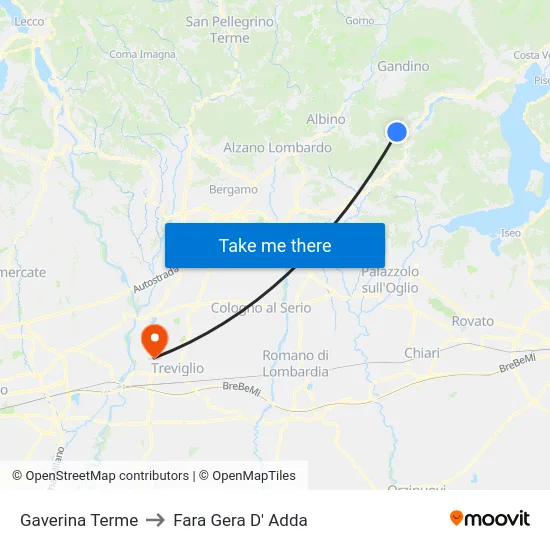 Gaverina Terme to Fara Gera D' Adda map