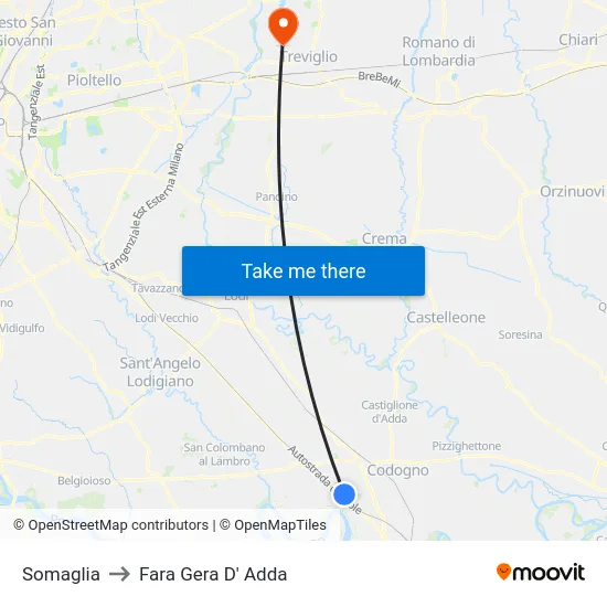 Somaglia to Fara Gera D' Adda map