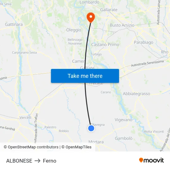 ALBONESE to Ferno map