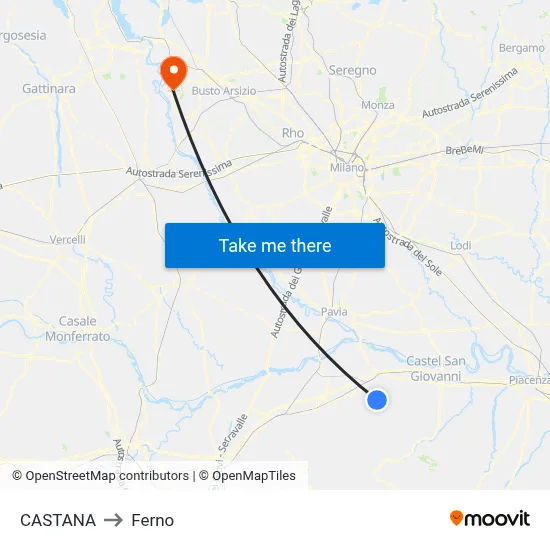 Castana to Ferno map