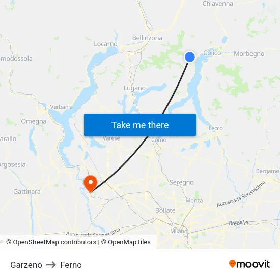 Garzeno to Ferno map