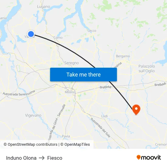 Induno Olona to Fiesco map