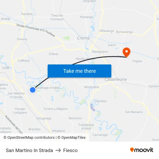 San Martino In Strada to Fiesco map