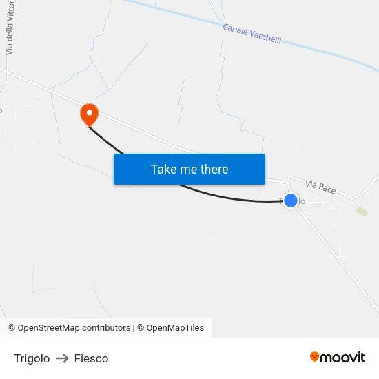 Trigolo to Fiesco map