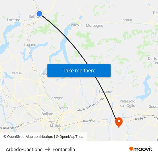 Arbedo-Castione to Fontanella map