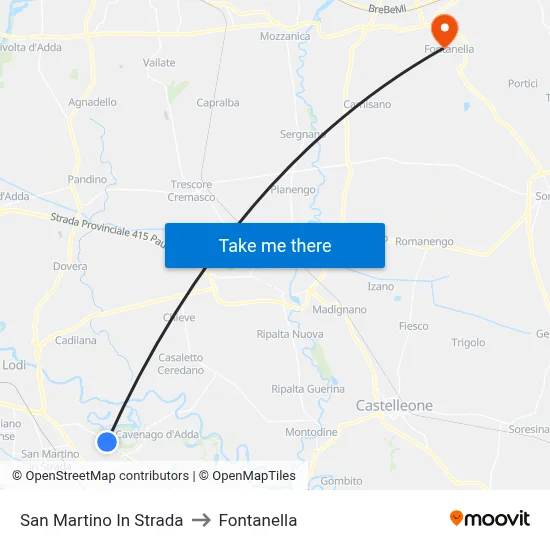 San Martino In Strada to Fontanella map