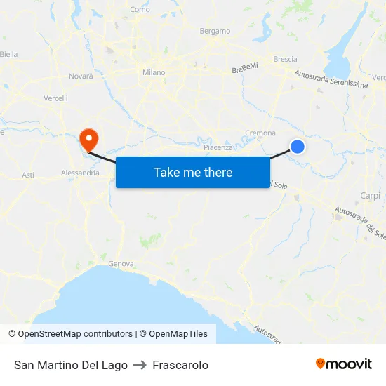 San Martino Del Lago to Frascarolo map