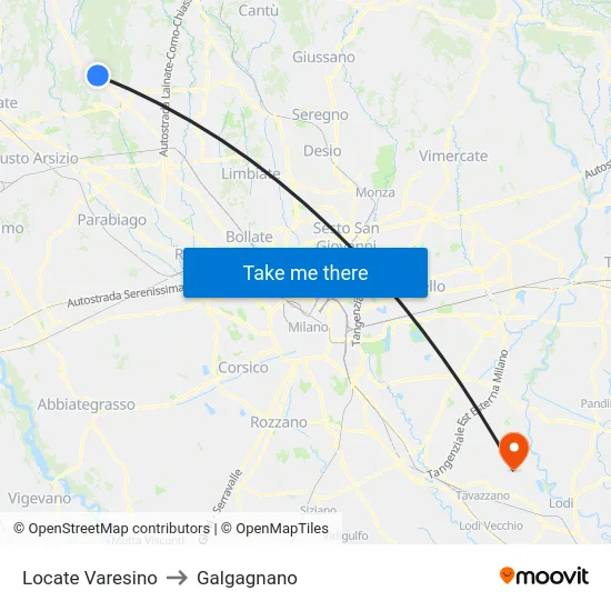Locate Varesino to Galgagnano map