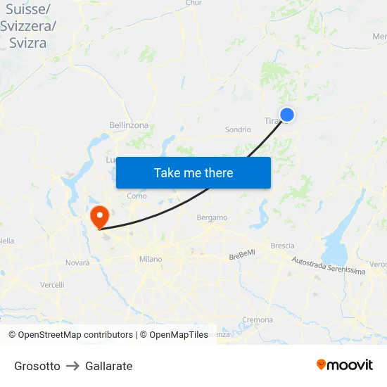 Grosotto to Gallarate map