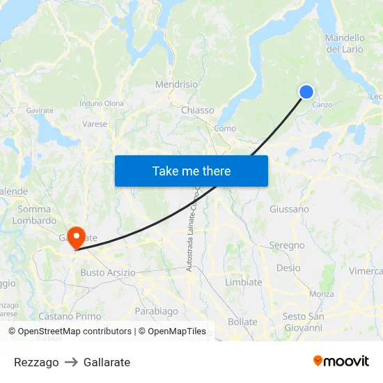 Rezzago to Gallarate map