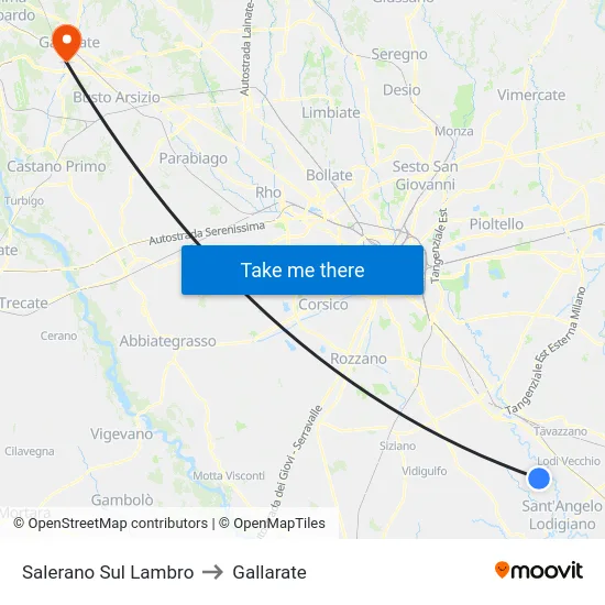 Salerano Sul Lambro to Gallarate map