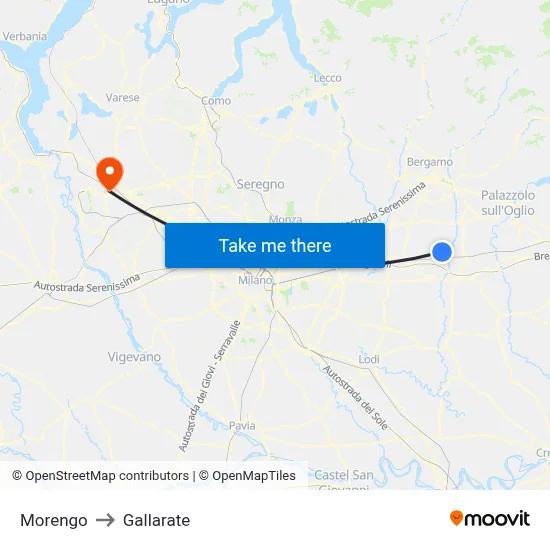 Morengo to Gallarate map