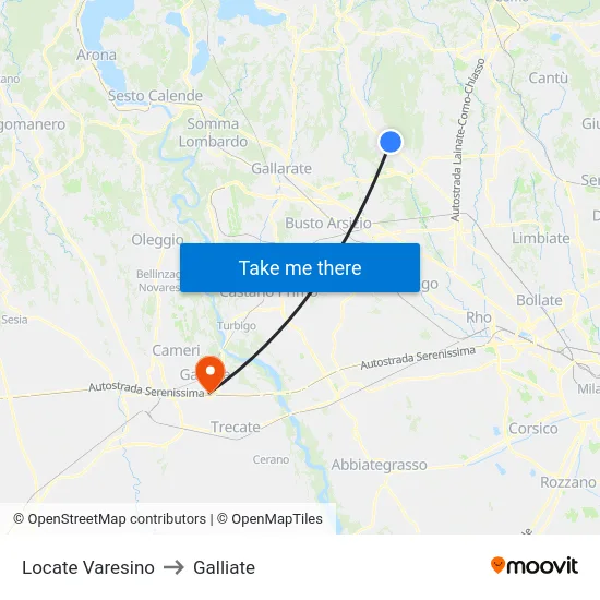 Locate Varesino to Galliate map