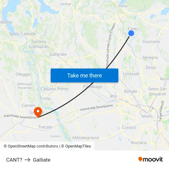 CANT? to Galliate map