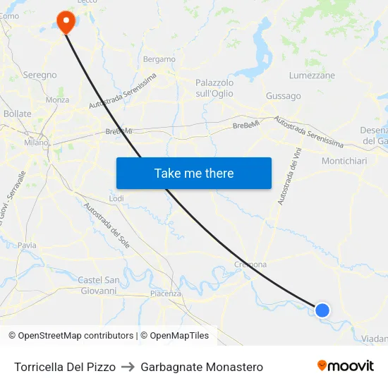 Torricella Del Pizzo to Garbagnate Monastero map