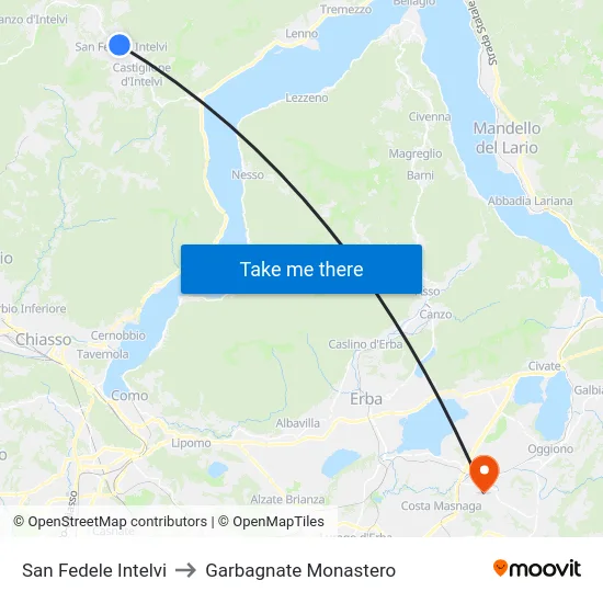 San Fedele Intelvi to Garbagnate Monastero map