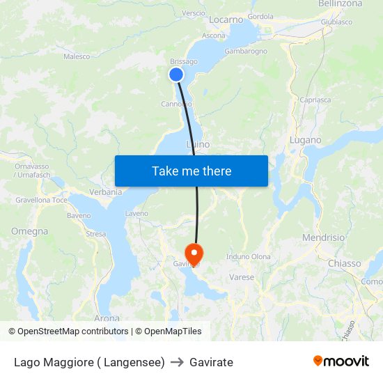 Lago Maggiore ( Langensee) to Gavirate map