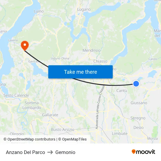 Anzano Del Parco to Gemonio map
