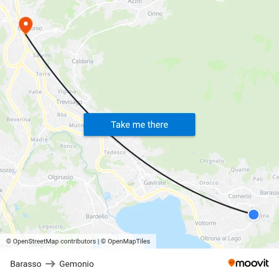 Barasso to Gemonio map