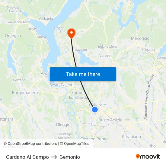 Cardano Al Campo to Gemonio map