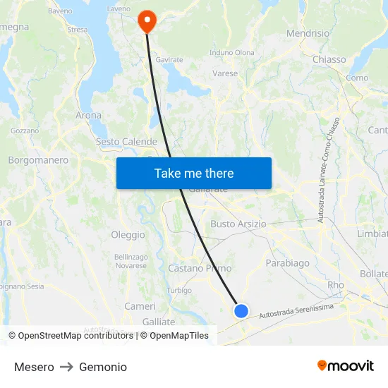 Mesero to Gemonio map