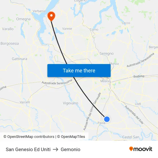 San Genesio Ed Uniti to Gemonio map