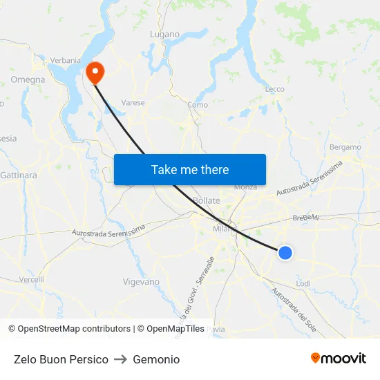 Zelo Buon Persico to Gemonio map