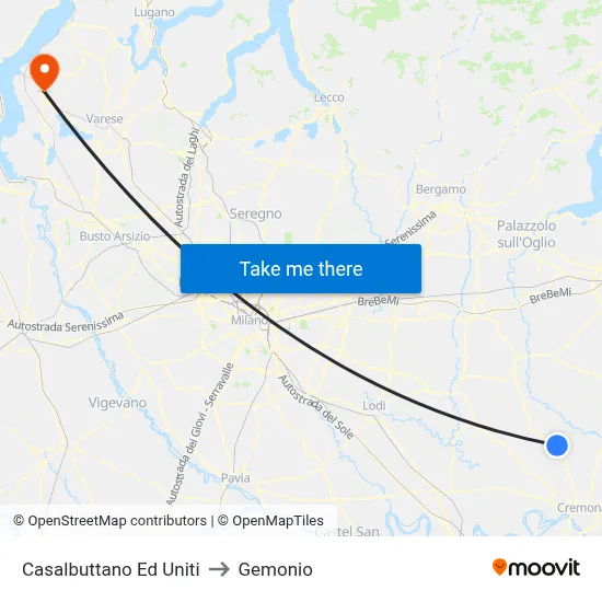 Casalbuttano Ed Uniti to Gemonio map
