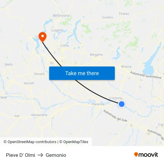 Pieve D' Olmi to Gemonio map